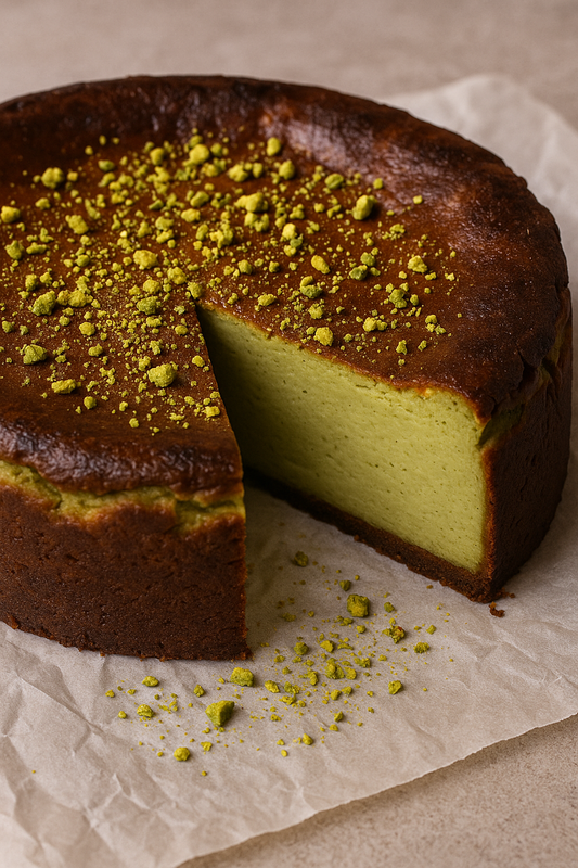 Pistachio Burnt Basque Cheesecake