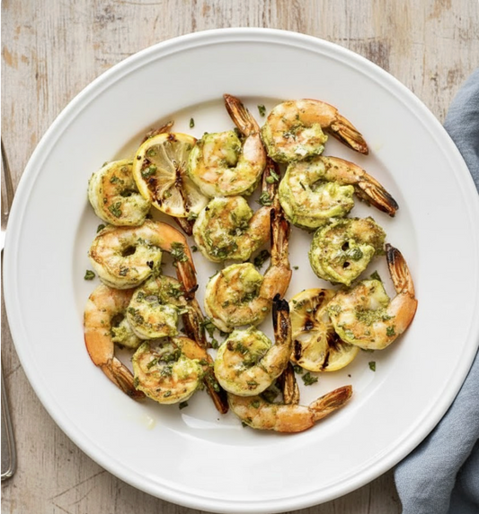 Stuffed King Prawn Rolls with Pistachio Pesto and Sicilian Citrus