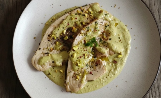 Swordfish with Pistachio Pesto