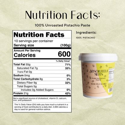 Pistachio Paste 100% Unroasted Green Pistachios
