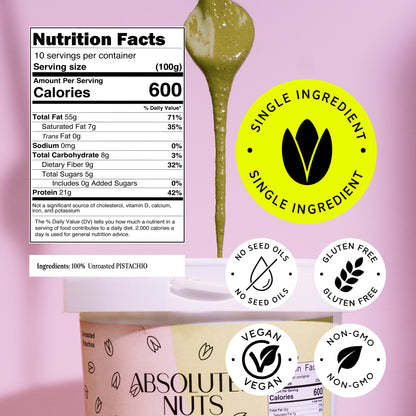 100% Unroasted Pistachio Butter