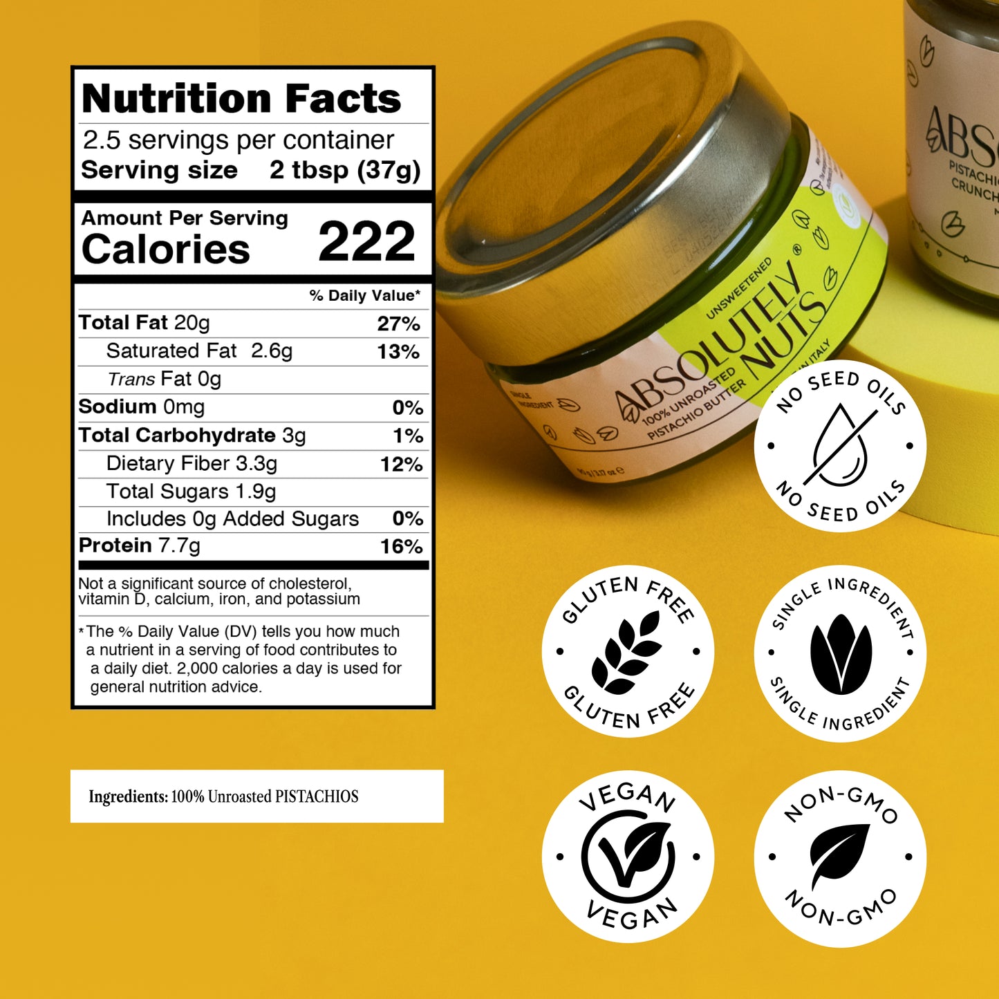 100% Unroasted Green Pistachio Butter (Single Ingredient)