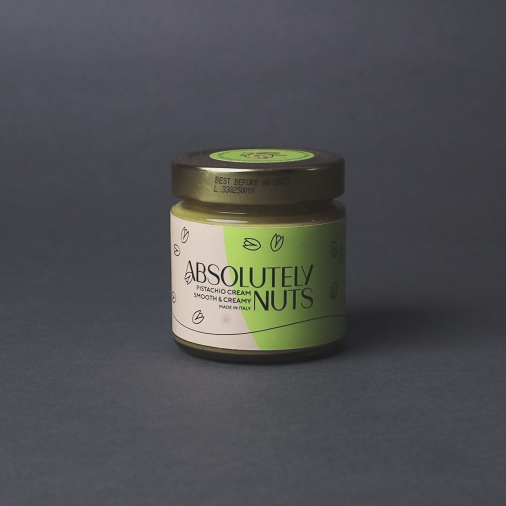 absolutely Nuts pistachio cream showered with pistachios